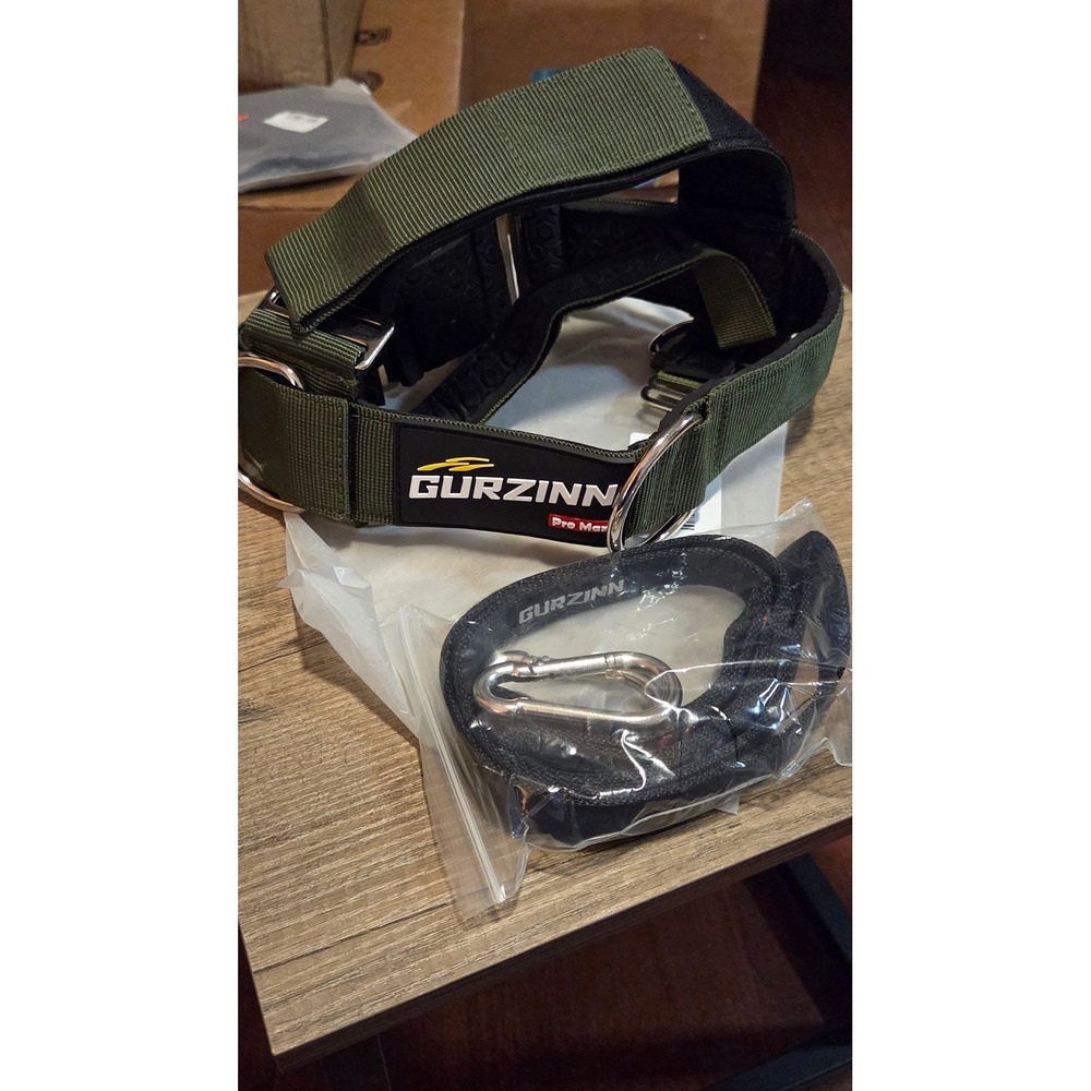 Gurzinn Pro Max Neck Harness Weightlifting Strength Training Olive Green NEW - Picture 2 of 5